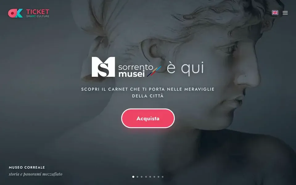 Anteprima del sito Landing per promo biglietto integrato Sorrento Musei